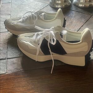 New Balance Cream and Black Sneakers